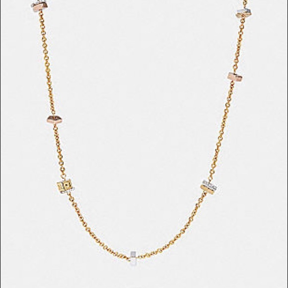 Coach Tricolor Station Necklace